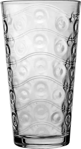 Circleware 40170 Cosmo - Juego de 4 vasos altos de base pesada, vasos para bebidas de té helado, cristalería para agua, jugo, cerveza y decoración