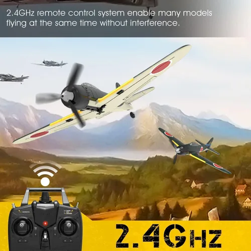 Miniatura 4 de VOLANTEXRC Avión RC para principiantes, avión RC de la Segunda Guerra Mundial 4CH A6M Zero con Aileron, avión de control remoto de 2.4 GHz con auto