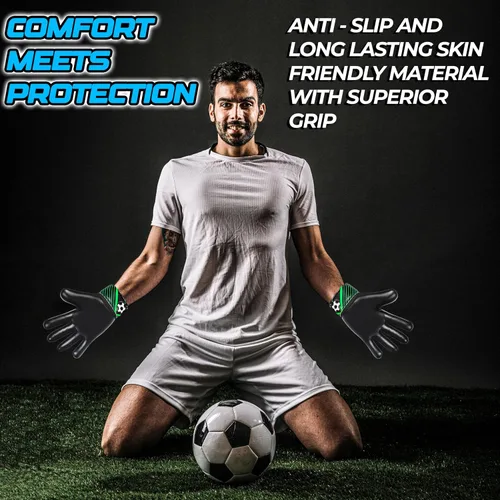 Miniatura 7 de Guantes de portero de fútbol para niños, guantes de portero para jóvenes niños y niñas con palma de látex de 4MM, antideslizantes, protección doble