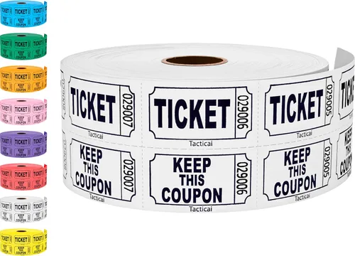 Miniatura 15 de 1000 boletos Tacticai para rifa, azul (1 de 8 colores), rollo doble, boleto para eventos, entradas, premio de clase, recaudación de fondos y premios