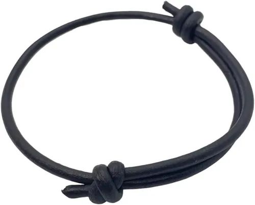 Miniatura 22 de 3 mm Men Genuine Leather Bracelet - Handmade Adjustable Cuff, Mens Minimalism Leather Wrap Wristband, Simple Accessories, Premium Leather, Women