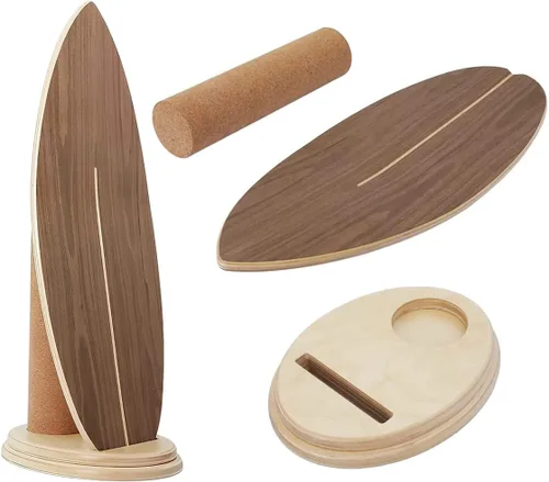 Miniatura 9 de Tabla de equilibrio para interiores, estilo surf, fitness en casa con rueda para ejercicio, entrenamiento atlético y deportes de tabla, divertido
