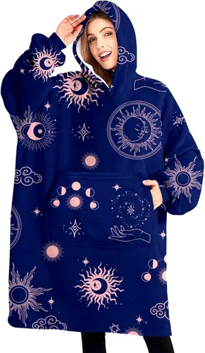 Miniatura 22 de Wearable Oversized Blanket,Sherpa Blanket Hoodie with Super Pockets,Super Warm Fuzzy Pullover for Women & Men