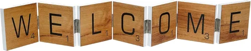 Miniatura 6 de EXCELLO GLOBAL PRODUCTS Letrero de acordeón con bisagras de madera - Inicio