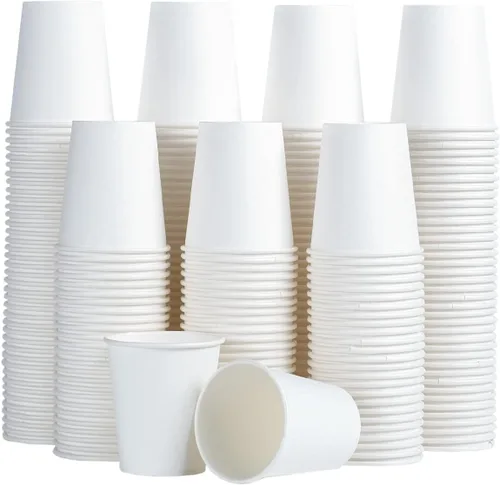 SIUQ Paquete de 300 tazas de papel de 5 onzas, tazas de papel desechables blancas, pequeñas tazas de enjuague bucal para el baño, tazas para bebidas