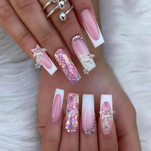 Miniatura 4 de Dijes de uñas de estrella, 20 piezas de estrellas de diamantes de imitación 3D para diseños de uñas, accesorios de bricolaje Star-1