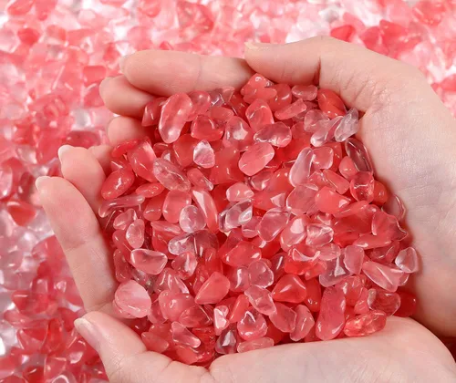 Miniatura 25 de Grava de cristal de cuarzo rosa, piedras trituradas, piedras curativas a granel, piedras naturales pulidas, decoración del hogar, guijarros pequeños
