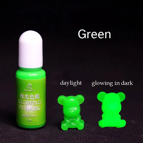 Miniatura 2 de 0.3 fl oz resina epoxi colorante pigmento de color alta concentración resplandor en la oscuridad líquido luminoso UV pigmento de tinte de resina