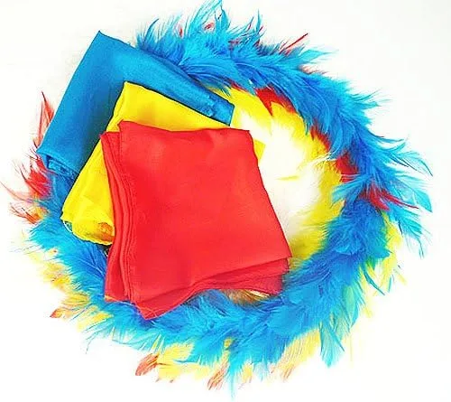 Miniatura 2 de SUMAG Juego completo con bufandas, accesorios mágicos, círculo de plumas que cambian de color, trucos de magia para magos, accesorios de primer