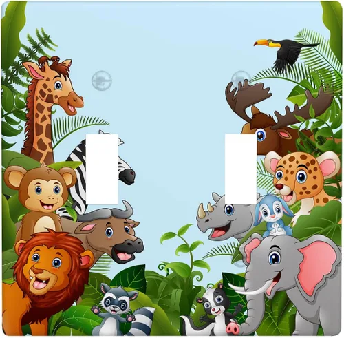 Miniatura 39 de Arctic Animals - Placa de interruptor de luz de 1 banda, lindo sello de dibujos animados, pingüino, oso polar, placa de pared individual basculante