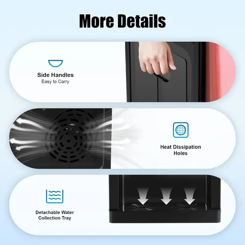 Miniatura 8 de Dispensador de agua para encimera, dispensador de agua fría y caliente, mini enfriador de escritorio, máquina eléctrica de mesa pequeña para hogar