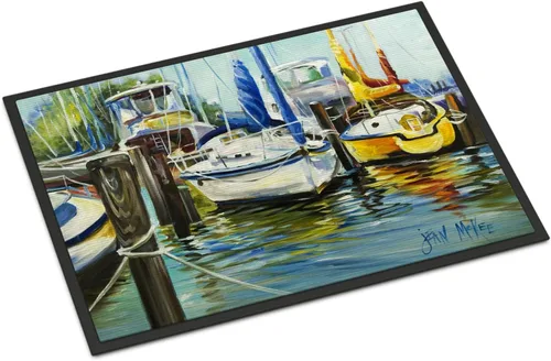 Miniatura 58 de Caroline's Treasures JMK1017JMAT - Tapete de caza de rana garza azul, 24 x 36 pulgadas, tapete para puerta delantera, interior y exterior