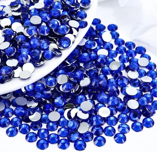 4500 PIEZAS SS6 2mm Resina Diamantes de Imitación de Parte Plana, Diamantes de Imitación Azul/Azul Oscuro de Parte Plana para Uñas, Vasos, Tazas,