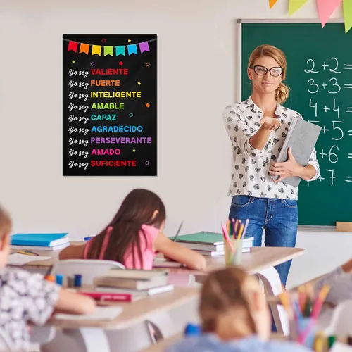 Miniatura 6 de Jinniee Yo Soy Valiente Fuerte Amado - Póster inclusivo en español, afirmaciones positivas para niños, autoestima, escuela en casa, decoración