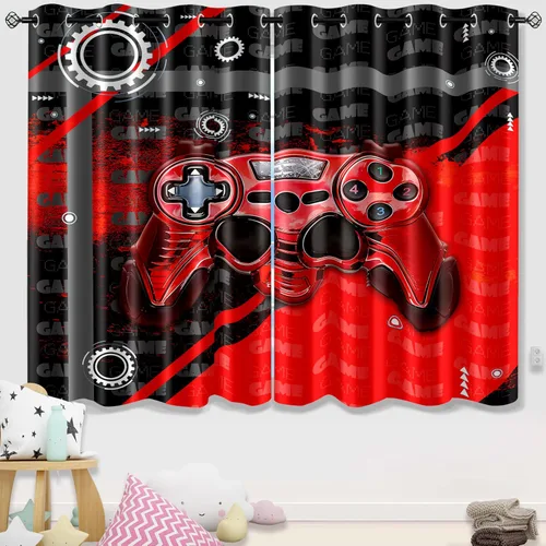 Miniatura 18 de Cortinas negras para dormitorio, decoración de habitación, cortinas opacas para ventana, juego de 2 paneles con estampado de niña africana morada