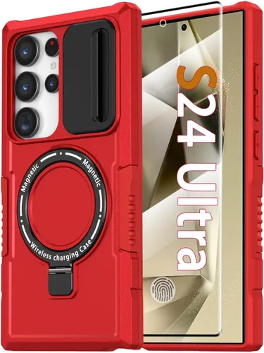 Miniatura 21 de Funda magnética para Samsung Galaxy Note 20 Ultra con soporte de anillo [con protector de pantalla] [Compatible con carga inalámbrica MagSafe] Funda