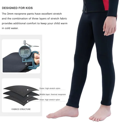 Miniatura 4 de Wetsuit Pants for Kids Boys Girls and Youth 3mm Neoprene Children Wet Suits Adjustable Bottoms Keep Warm in Cold Water to Swimming Workout Scuba