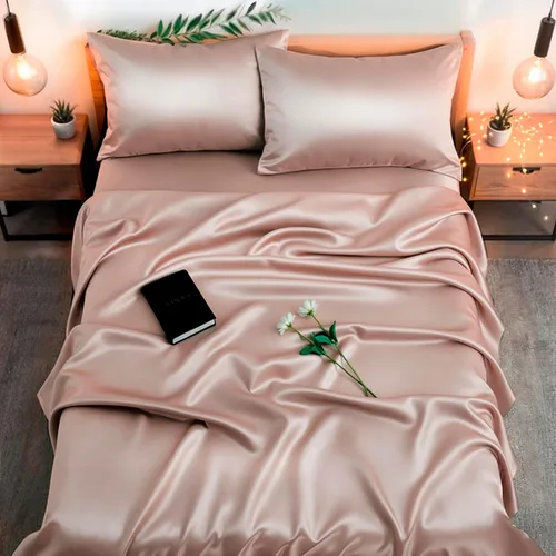 Miniatura 18 de Colorado Home Co SUNDAYSILKS Sábanas 100% seda de morera 4 sábanas de seda pura Tamaño Queen Juego de cama de seda natural orgánica de grado