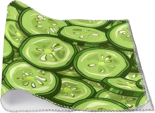 Miniatura 3 de Cucumber Slices Placemats Set of 6 Resistant Table Mats Washable Place Mats for Dinner Party Table Decoration