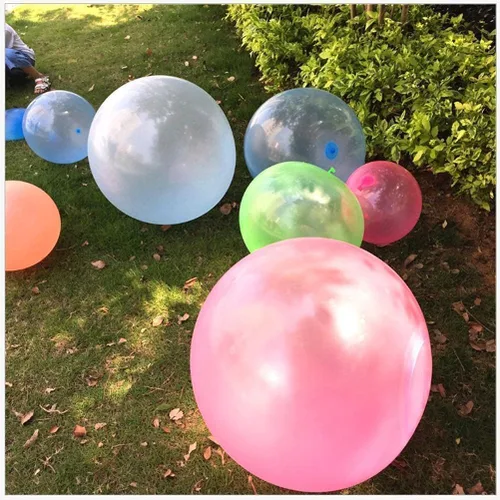 Miniatura 2 de Bola de burbujas de agua de 47 pulgadas para adultos, bola de agua inflable para playa, jardín, bola de goma suave (azul)