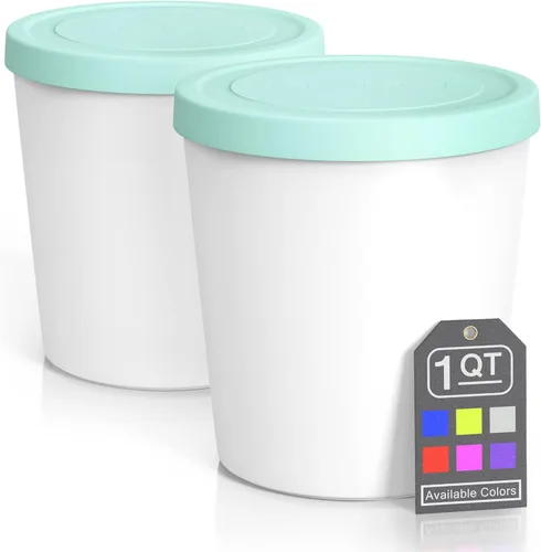 Miniatura 14 de BALCI - Recipientes de helado de alta calidad (paquete de 6 - 1 cuarto de galón, 16 oz y 8 oz), perfecto para congelador, cubetas de almacenamiento