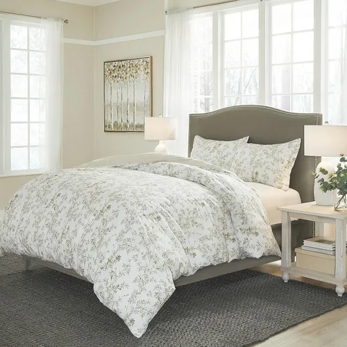 Miniatura 2 de Laura Ashley Casa - Juego de funda de edredón tamaño individual, ropa de cama reversible de algodón con funda a juego, ropa de cama de peso medio