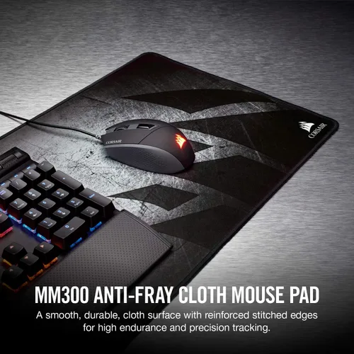 Miniatura 2 de Corsair MM300 - Alfombrilla de ratón para juegos de tela antidesgaste - Alfombrilla de ratón de alto rendimiento optimizada para sensores de juego