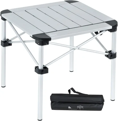 Miniatura 15 de iClimb Mesa ligera y estable de aluminio plegable cuadrada con parte superior enrollable y bolsa de transporte para acampar, picnic, patios