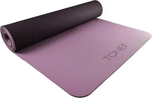 Miniatura 26 de TONE Fitness Esterilla de yoga antideslizante de 1/4 pulgadas de grosor para ejercicios y pilates para entrenamientos en casa con correa