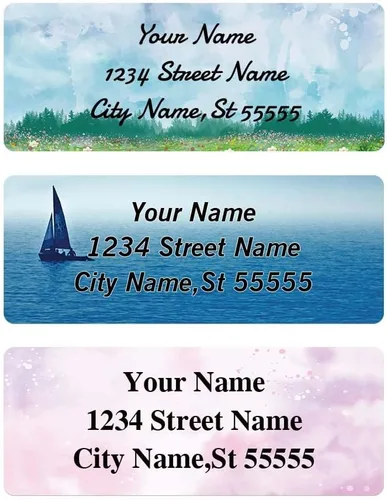 Etiquetas de dirección personalizadas, etiquetas de dirección personalizadas, patrones coloridos, juego de 100, plata mate (2.6 x 1 pulgadas)