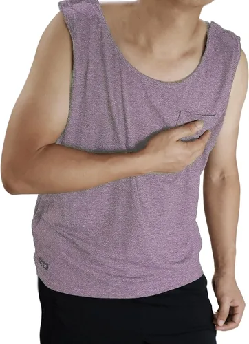 Miniatura 9 de Camiseta sin mangas para poscirugía, hombros y pecho, brazo, a presión, abierto, desgarrar, para quimioterapia, talla unisex