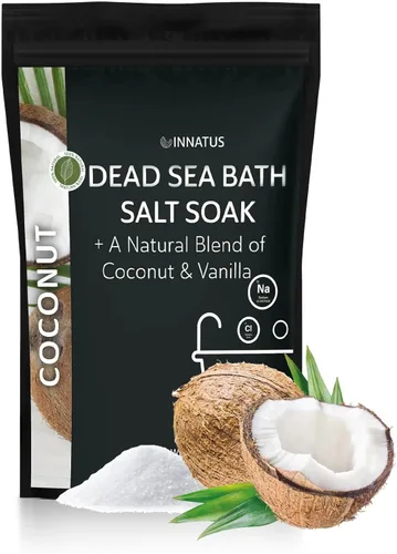 Sal de baño calmante del Mar Muerto en remojo con 21 minerales, relajante, desintoxicante y nutritivo para la piel, 14 onzas, infundida con aceites