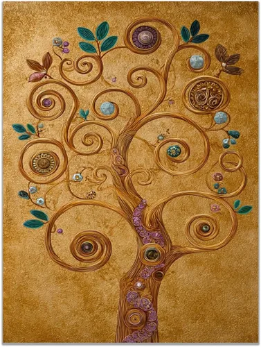 Miniatura 23 de VOCBAN Tree of Life Wall Art The Picture Artwork Canvas Prints Tree Pictures Poster Retro Artwork for Bedroom Living Room Home Decoration(blue blue