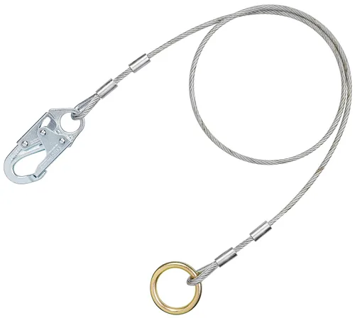3M Protecta AJ408AG - Cable galvanizado recubierto de 1/4 pulgadas, adaptador de amarre, gancho de presión 3600# de 3/4 pulgadas y junta tórica
