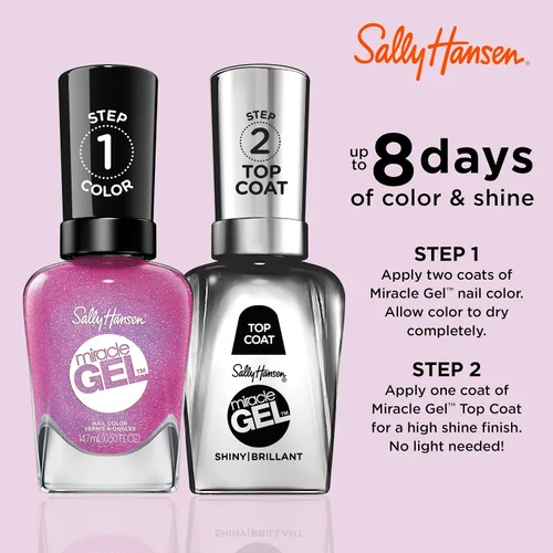 Miniatura 5 de Sally Hansen Miracle Gel Esmalte de uñas de calidad de salón Fórmula tipo gel, sistema de dos pasos, no se necesita luz UV, larga duración 2-512