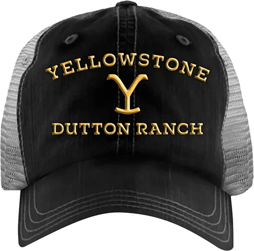 Miniatura 2 de Yellowstone Dutton Ranch Trucker Sombrero Negro Gris, Negro