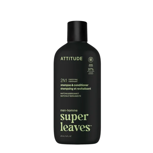 Miniatura 17 de ATTITUDE Champú y acondicionador 2 en 1 para hombre, nutritivo para cabello seco y cuero cabelludo, con pantenol y ginseng, 97% ingredientes