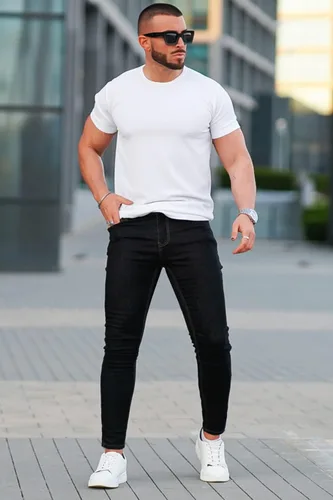 Miniatura 7 de Jeans Gingtto ajustados, desgastados, para hombre