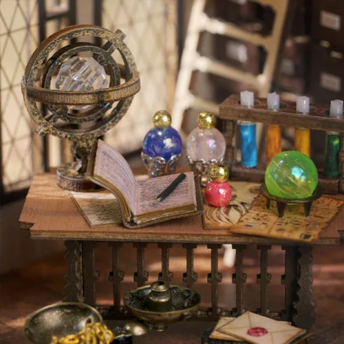 Miniatura 3 de Lannso - Kit de casa de muñecas en miniatura de bricolaje, kit de casa de muñecas con cubierta a prueba de polvo, casa mágica, mini juguetes de casa