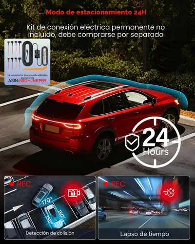 Miniatura 6 de Cámara de tablero N5 PRO 4K de 4 canales, vista panorámica de 360°, trasera e interior de 1080P, WiFi 5G 6 - hasta 10MB/s, GPS integrado, visión