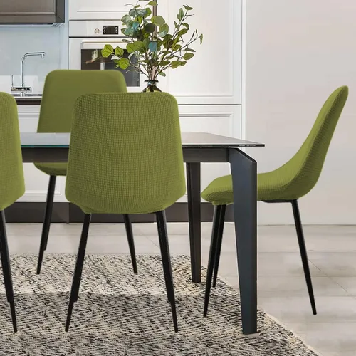 Miniatura 2 de Juego de 4/6/2 fundas elásticas de terciopelo para sillas de comedor, fundas de silla de comedor, estilo moderno, universal, sin brazos, protector