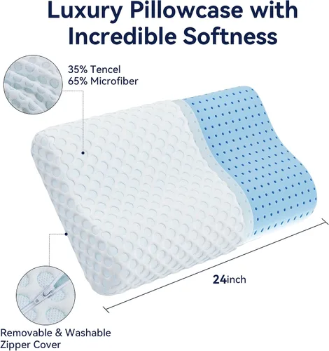 Miniatura 6 de Almohada cervical para el cuello, almohada de contorno de espuma viscoelástica para aliviar el dolor, almohada cervical para dormir, almohada