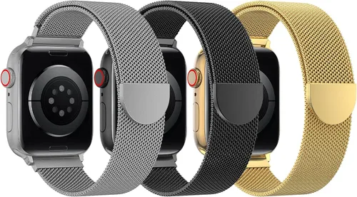 Miniatura 9 de BELONGME Paquete de 3 correas de malla en bucle compatibles con Apple Watch para mujeres y hombres 40mm 41mm 38mm 42mm 44mm 45mm 49mm 46mm Series 11