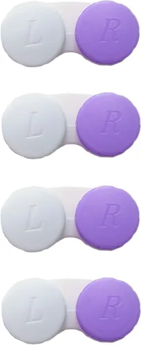 Miniatura 10 de Paquete de 4 Estuches para Lentes de Contacto a Granel Caja Contenedor de Remojo y Almacenamiento (Negro)