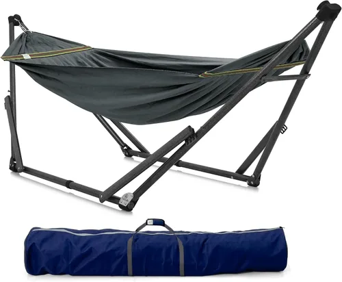 Miniatura 14 de Soporte de hamaca Tranquillo Uniki con garantía de 3 años, hamaca plegable instantánea de 30s con soporte, hamaca de camping con capacidad de 550 1.