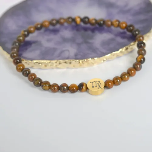 Miniatura 3 de SIPELATY Pulsera de constelación con signo de estrella de energía de 0.157in con dije chapado en oro de 18 quilates para mujer