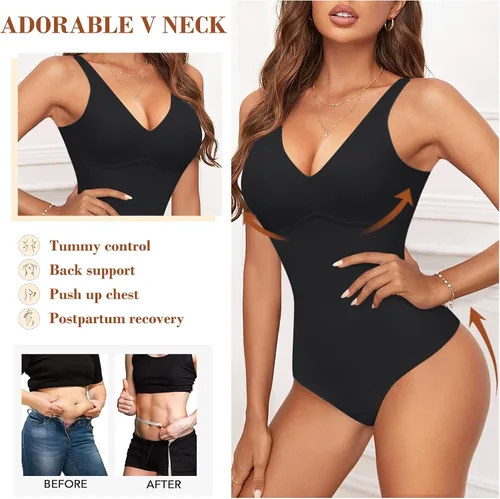 Miniatura 4 de REYEOGO Body moldeador de cuerpo completo para mujer, con control de abdomen, entrenamiento de cintura, adelgazante, moldeador de cuerpo, tanga