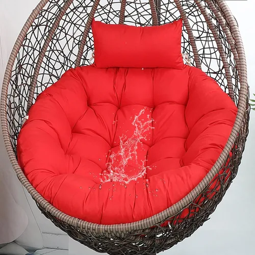 Miniatura 12 de Cojín impermeable para silla de huevo, color negro, lavable, con lazos, grueso, grande, para silla de huevo, para exteriores, con almohada
