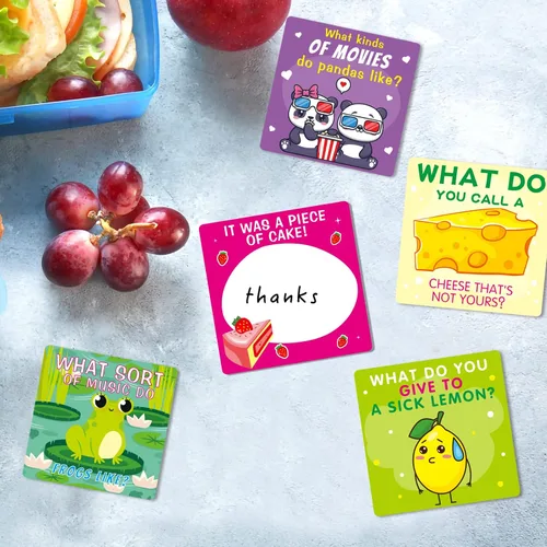 Miniatura 6 de Tarjeta de broma para niños, 107 paquetes de lonchera, notas de afirmaciones positivas, tarjetas inspiradoras y motivacionales de pensamiento de ti