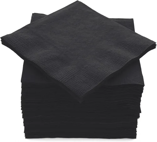Amcrate Paquete grande de 100 servilletas negras para bebidas, ideal para bodas, fiestas, cumpleaños, cenas, almuerzos, cócteles (5 x 5 pulgadas)